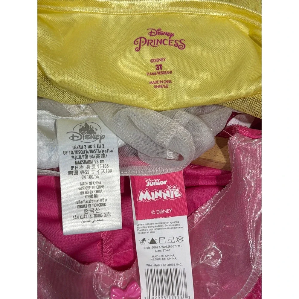 Disney Princess Dress Up Bundle Girls 3T Elsa Belle Minnie Disneycore